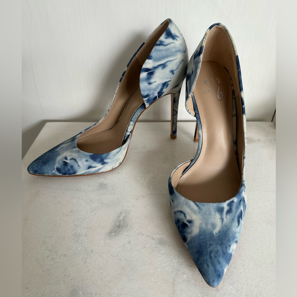 Mix No 6 Denim Pointed Toe Heels